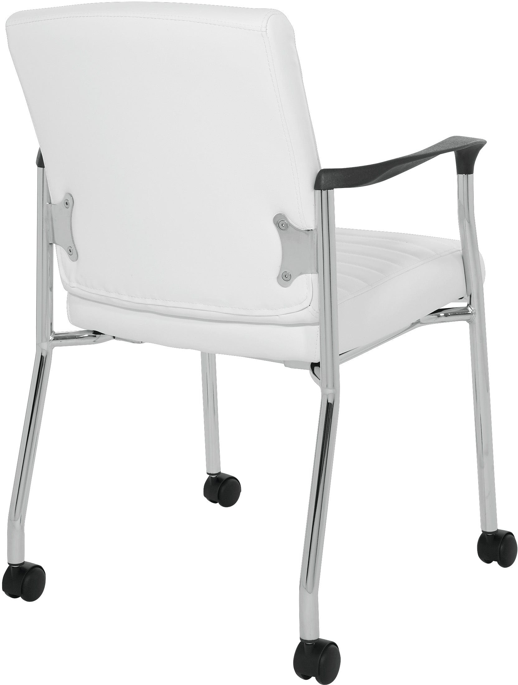 Office Star Guest Chair with Casters [FL38640] - Ergonomic Rolling Visitor Chair for Home Office, Conference Room & Reception Area