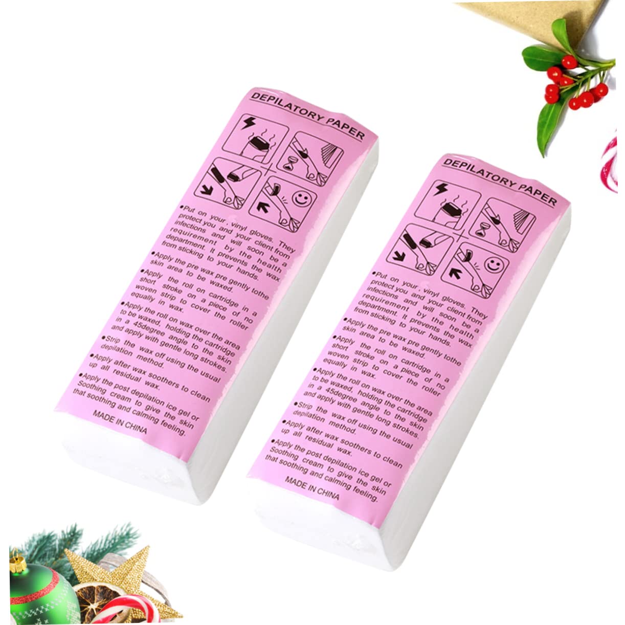 2 Pack Hair Removal Wax Strips for Women - Facial & Body Hair Remover, Wax Beads & Eraser for Smooth Skin | At-Home Waxing Kit for Legs, Arms, Bikini Line & Face | Painless Hair Removal Solution