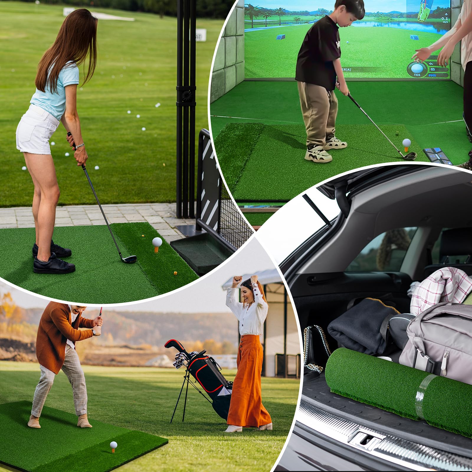 Premium 4x5 Feet Golf Hitting Mat - Indoor/Outdoor Golf Training Mat with Long & Short Artificial Turf for Chipping, Swing & Driving Practice - Perfect Golf Gift for Men, Women & Golf Enthusiasts - Ideal for Home, Backyard & Driving Range Practice