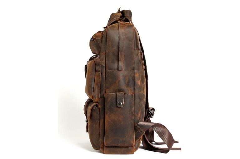 Stylish Brown Leather Laptop Backpack for Women - Waterproof 15.6 Inch Business Travel Bag - Perfect for Work, College & Commuting