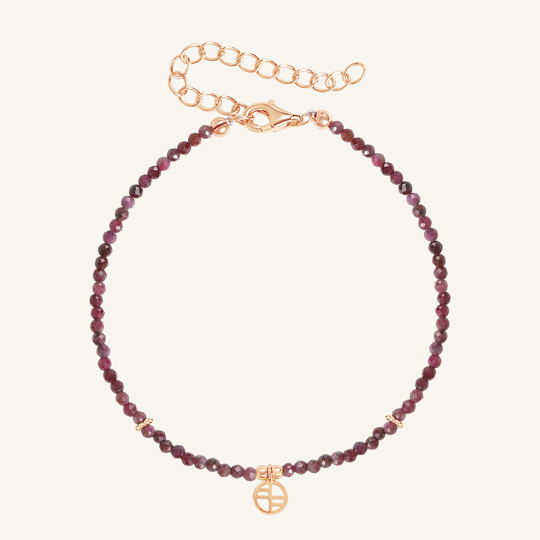 July Birthstone Bracelet - Genuine Ruby Jewelry for Women, Elegant Adjustable Bangle for Birthdays, Anniversaries & Special Occasions | Perfect Gift for July Borns & Loved Ones