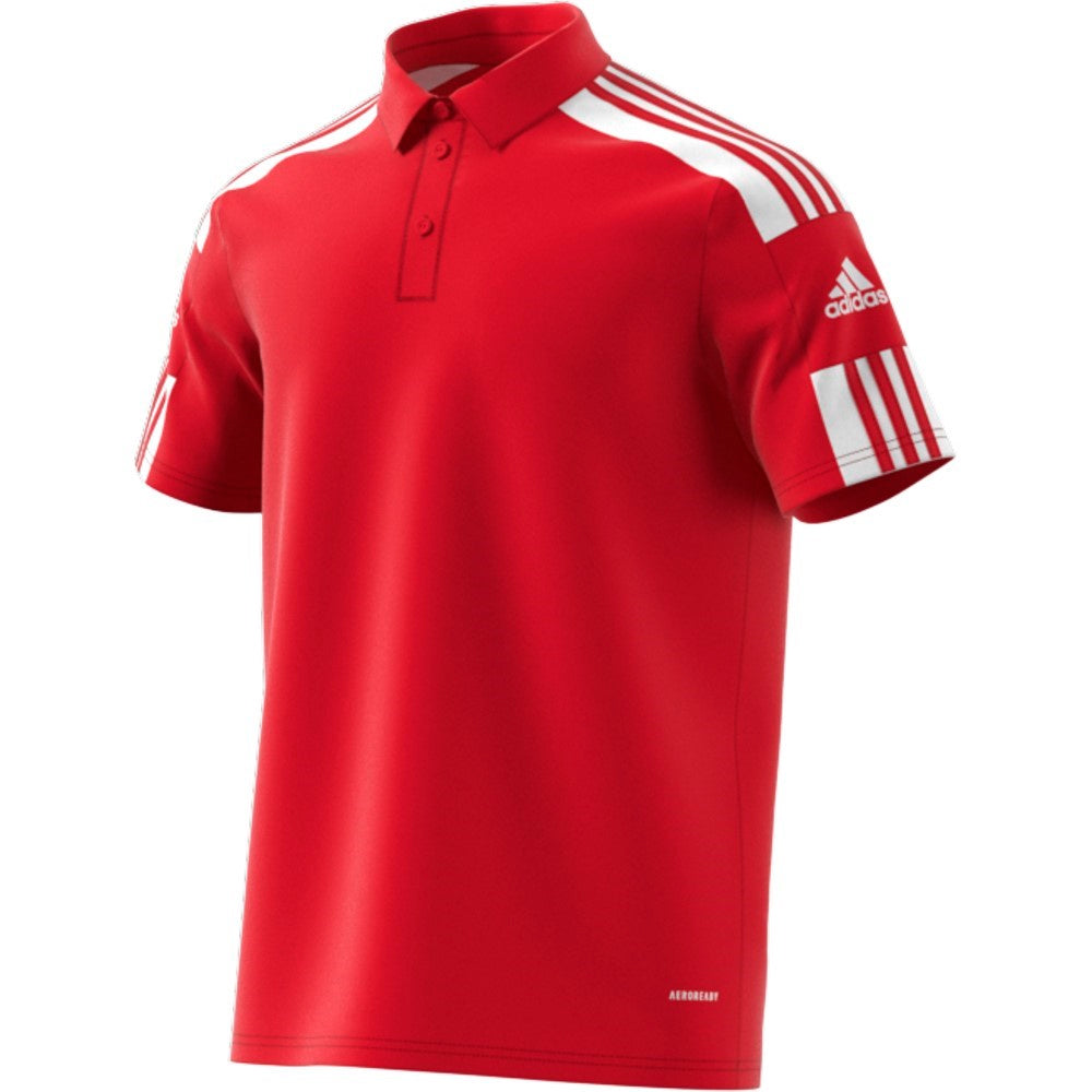 Adidas Adult Squadra 21 Polo Shirt for Men - Breathable Performance Golf & Casual Wear (Red/White) - Perfect for Sports, Work & Everyday Outfits