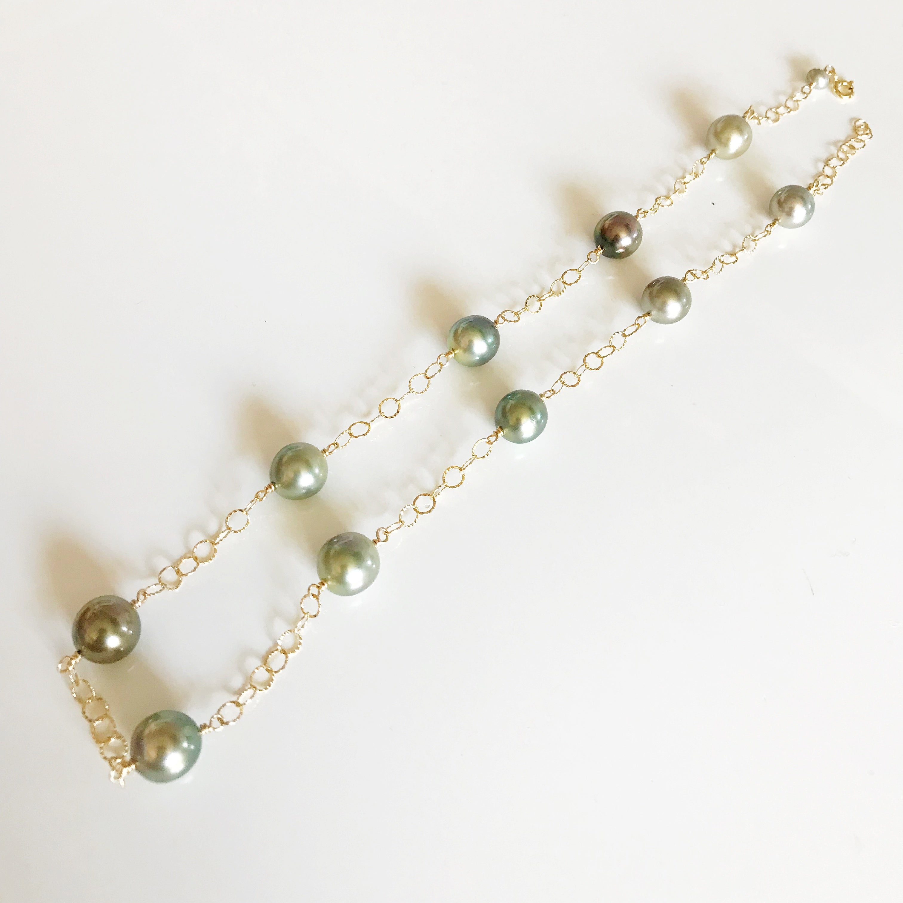 LEILANI Natural Pistachio Tahitian Pearl Necklace (N272) - Elegant Jewelry for Women, Perfect for Weddings, Parties & Special Occasions