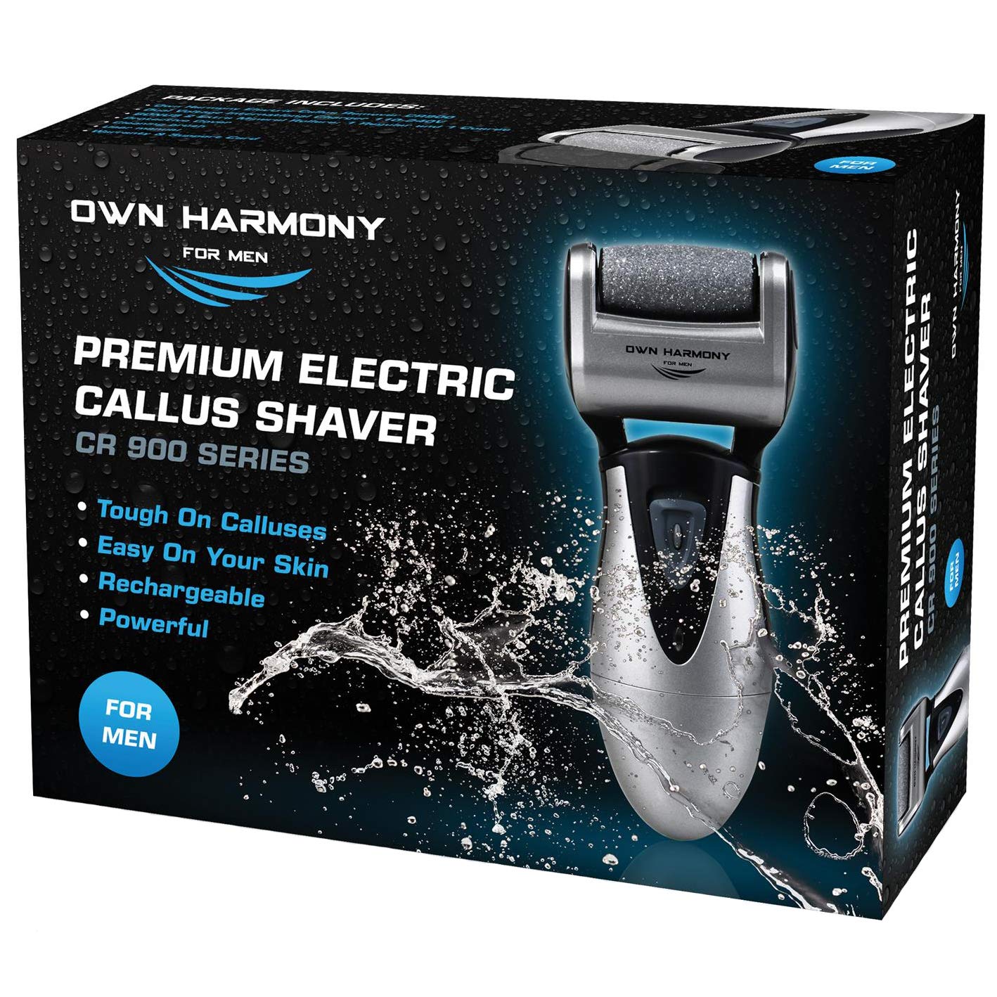 Own Harmony CR900 Electric Callus Remover - Rechargeable Professional Foot File with 3 Rollers for Cracked Heels & Hard Skin | Most Powerful Pedicure Tool for At-Home Foot Care & Spa Treatments
