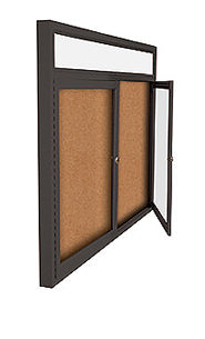 Lockable Enclosed Bulletin Board with Message Header & Multiple Doors - Perfect for Offices, Schools & Community Centers - Secure & Organized Communication Display