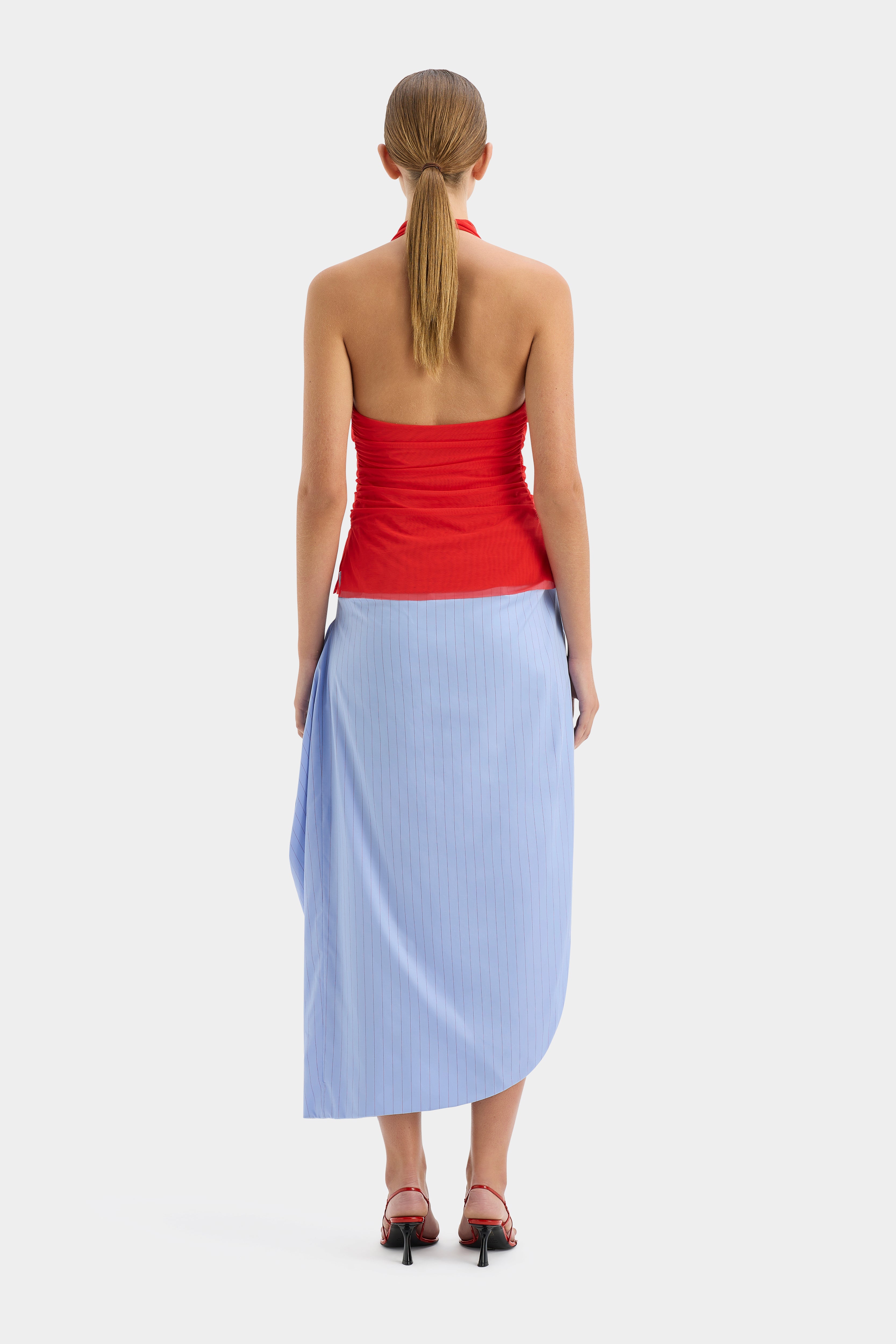 Lori Midi Skirt Sky Blue - Flowy A-Line Women's Skirt for Casual Wear, Office & Summer Outfits