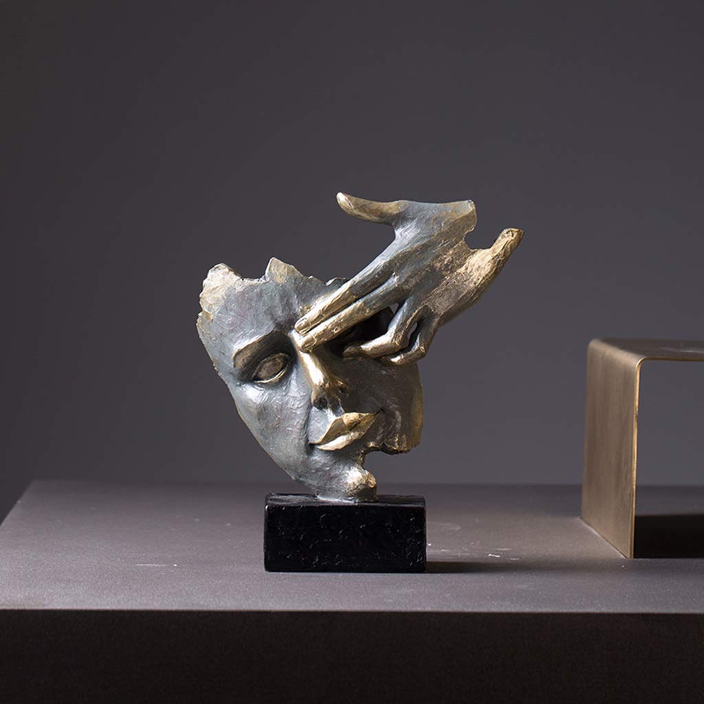 Abstract Resin Thinker Sculpture - Modern Meditation Statue for Home & Office Decor, Unique Gift Idea for Living Room, Study, or Meditation Space - Black Art Ornament