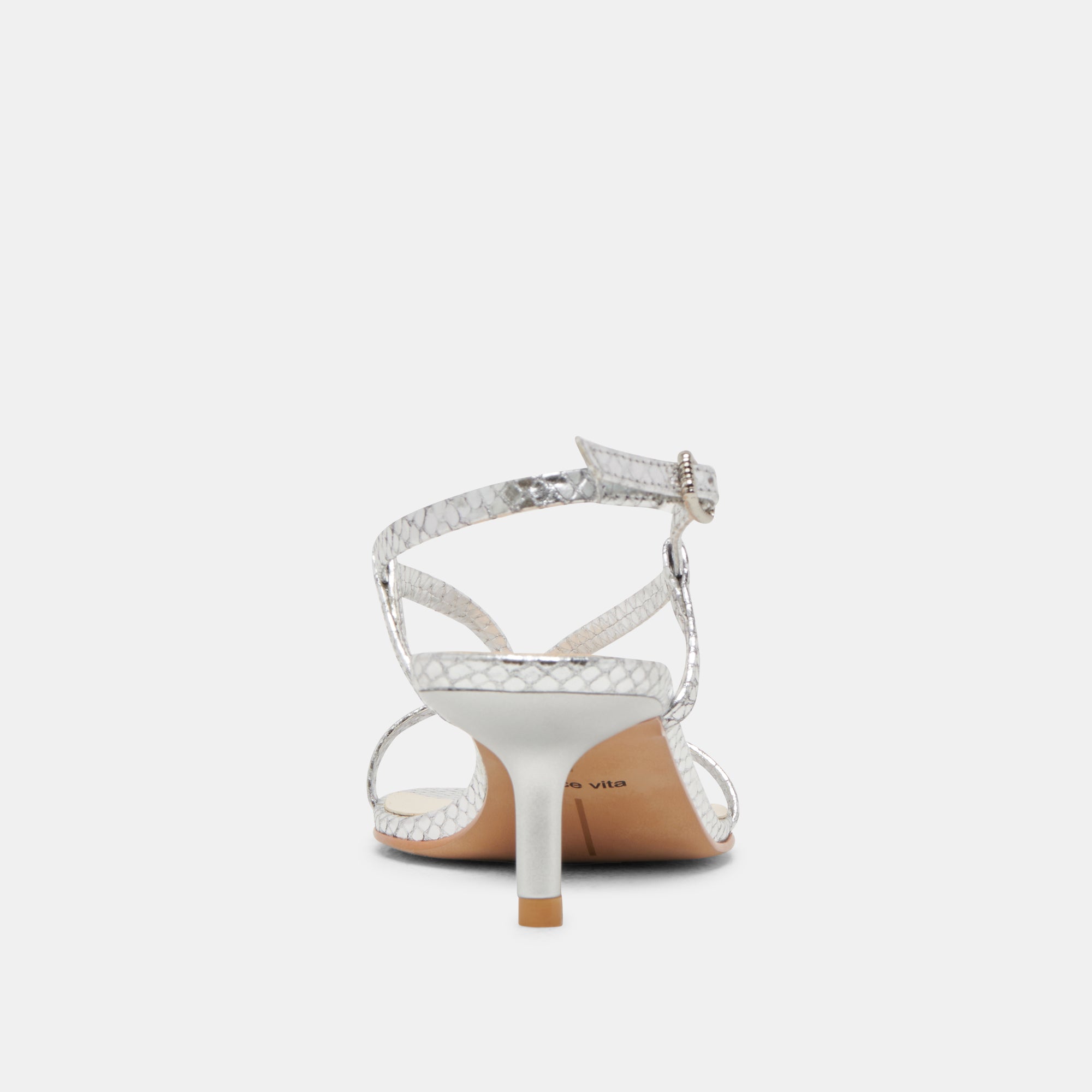 LAURY Women's Silver Embossed Leather Heels - Elegant High Heels for Parties, Weddings & Special Occasions