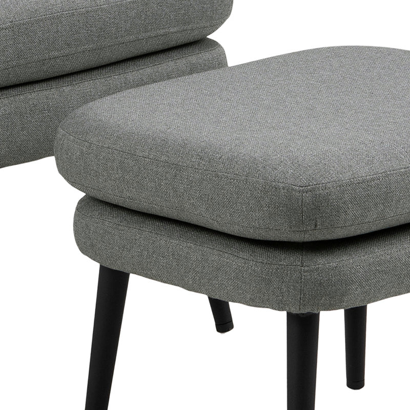 Modern KENDRA Lounge Chair with Ottoman - Grey Fabric Accent Chair for Living Room, Bedroom & Reading Nook - Comfortable Relaxation & Home Decor