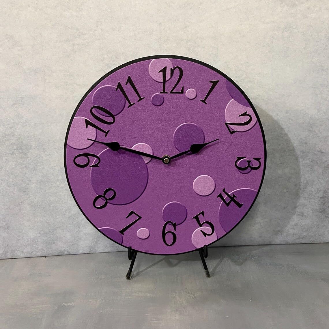 Purple Bubbles Wall Clock - Ultra Quiet Quartz Movement | Handcrafted in USA with Vibrant Long-Lasting Colors | 8 Size Options (24-Inch) | Perfect for Living Room, Bedroom, Office & Kitchen Decor