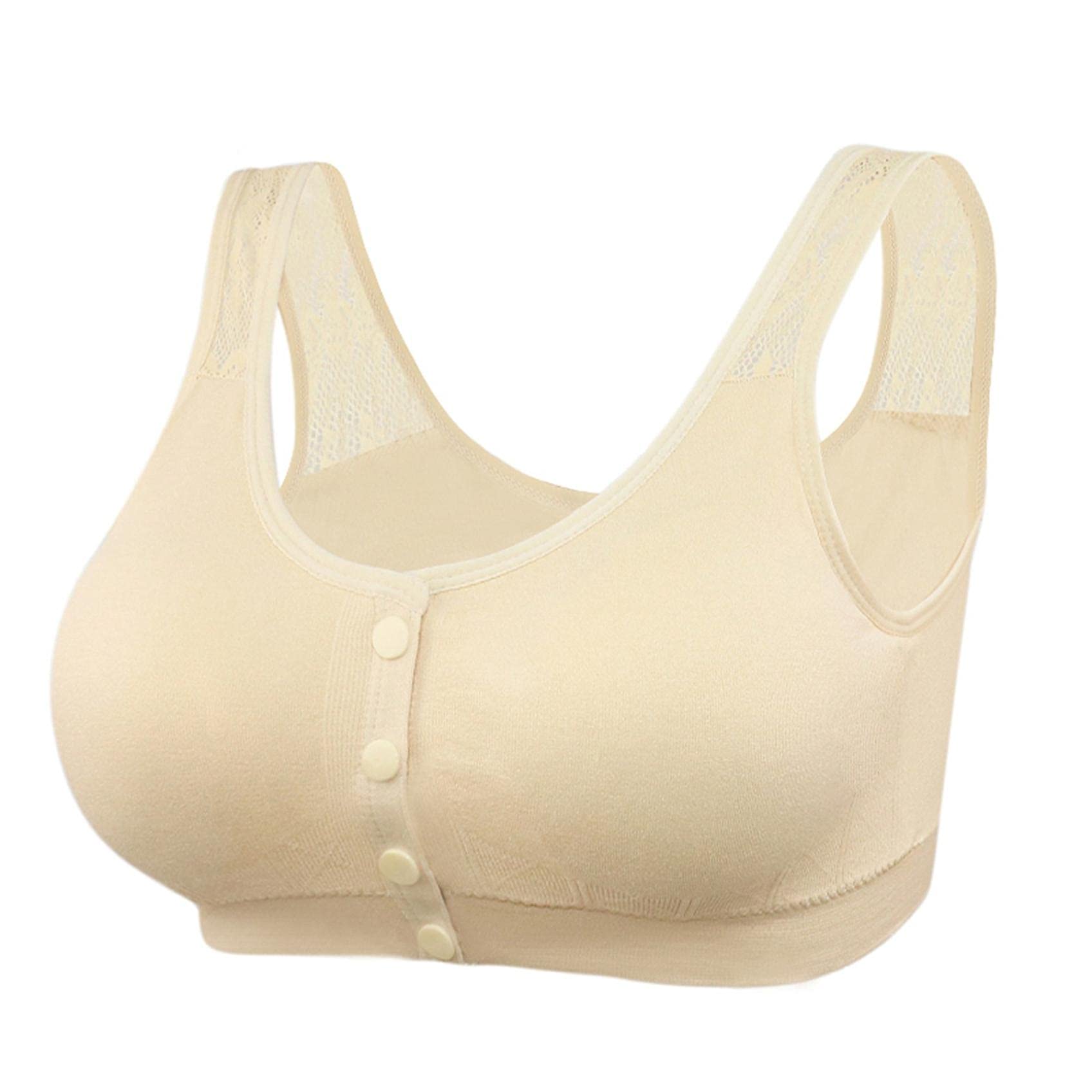 Goldweather Women's Comfort Plus Size Wireless Bra - Front Closure, Low Support Sports Bra for Yoga, Sleep & Daily Wear - Soft & Breathable for All-Day Comfort