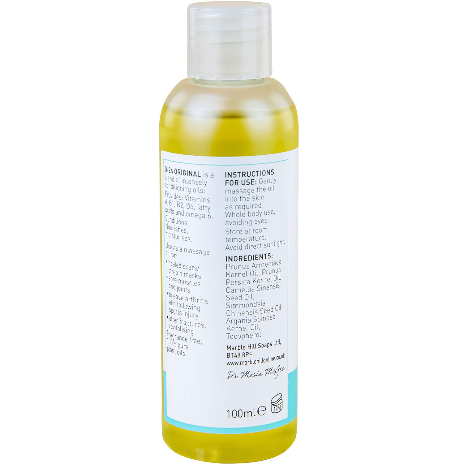 Marble Hill Q-24 Original Nourishing Treatment Oil - 100ml | Hair, Skin & Nail Repair for Damaged Hair, Dry Scalp, Brittle Nails & Rough Skin | VOGUE Recommended 