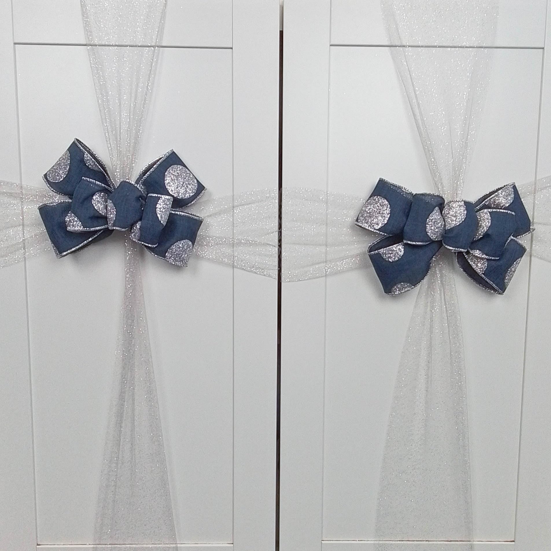 Festive Christmas Cabinet Bows Set - Elegant Holiday Kitchen Decor for Cabinets, Drawers & Shelves - Perfect for Home, Office & Party Decorations (TB28)