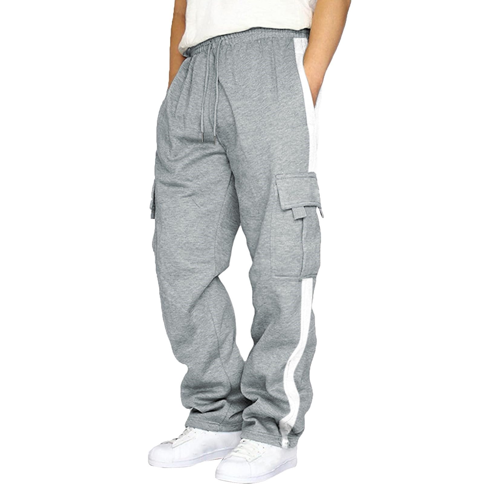 **Men's Cargo Sweatpants - Big & Tall Jogger Pants with Drawstring & Pockets - Workout, Running, Golf & Casual Wear**    **Perfect for Gym, Outdoor Activities, Work & Everyday Comfort**
