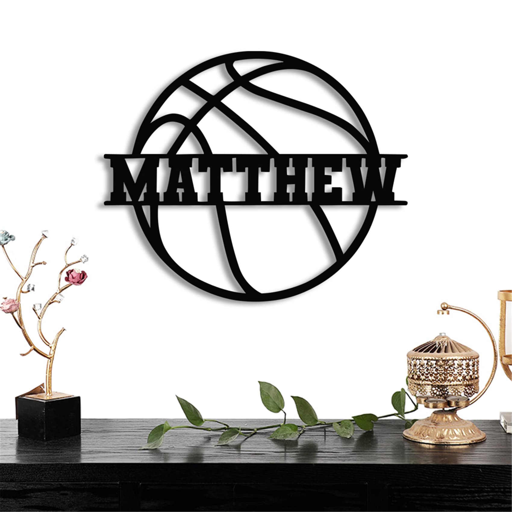 Personalized Name Basketball Night Light - Custom LED Basketball Wall Art Lamp for Boys, Sports Fans - Perfect Gift for Birthday, Christmas, New Year - Ideal for Bedroom, Game Room & Sports Themed Decor (Basketball Ball Lamp-1)