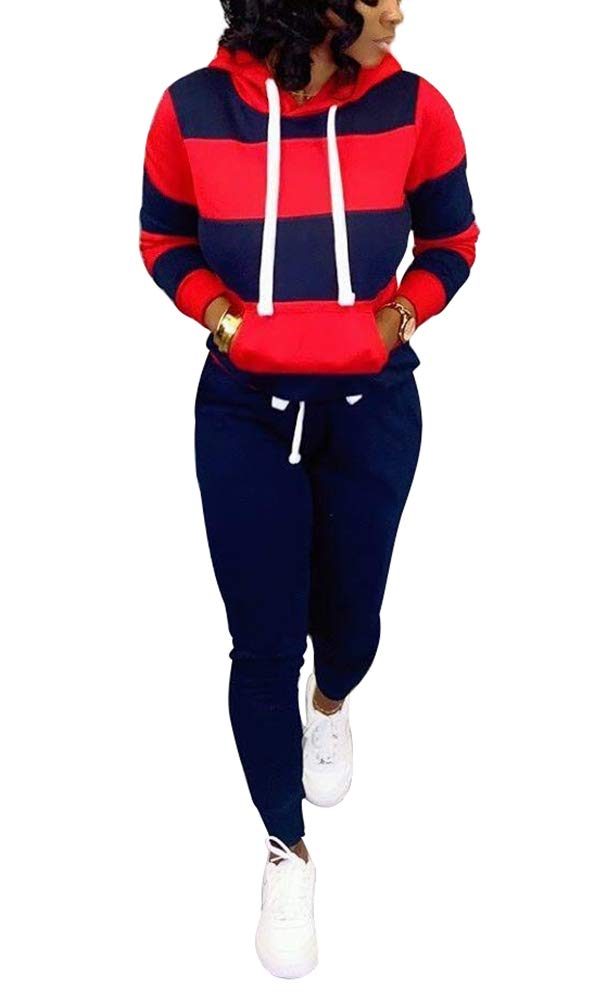 Choichic Women's Jogging Suits 2-Piece Sweatsuit Set with Pullover Hoodie & Long Pants - Comfortable Lounge Wear for Gym, Running, Yoga & Casual Outfits