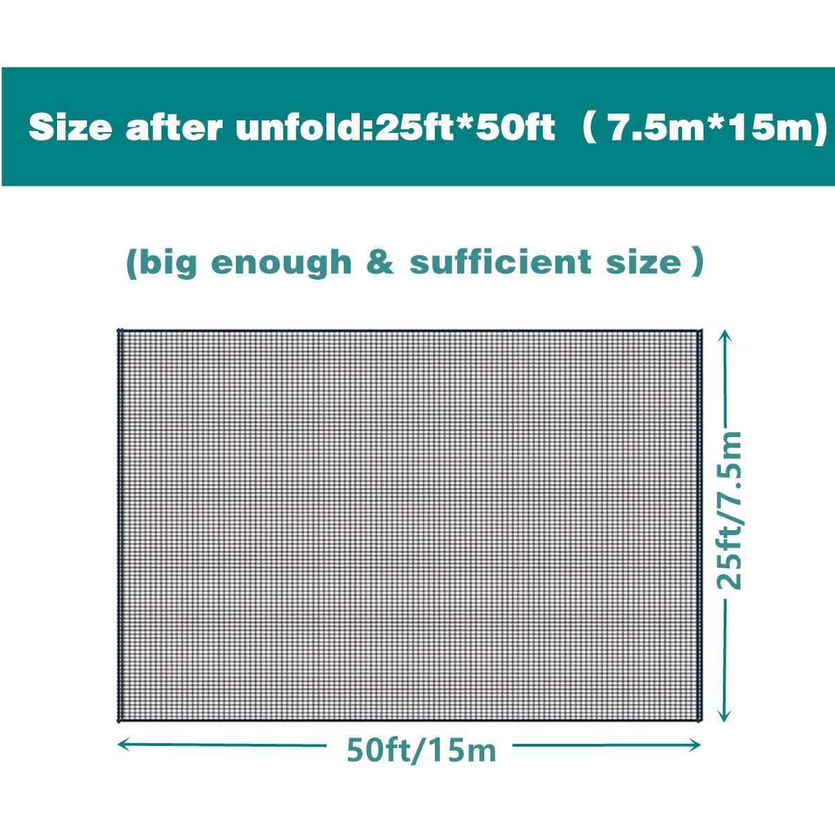 Heavy Duty Bird Netting 25ft X 50ft - 1.2