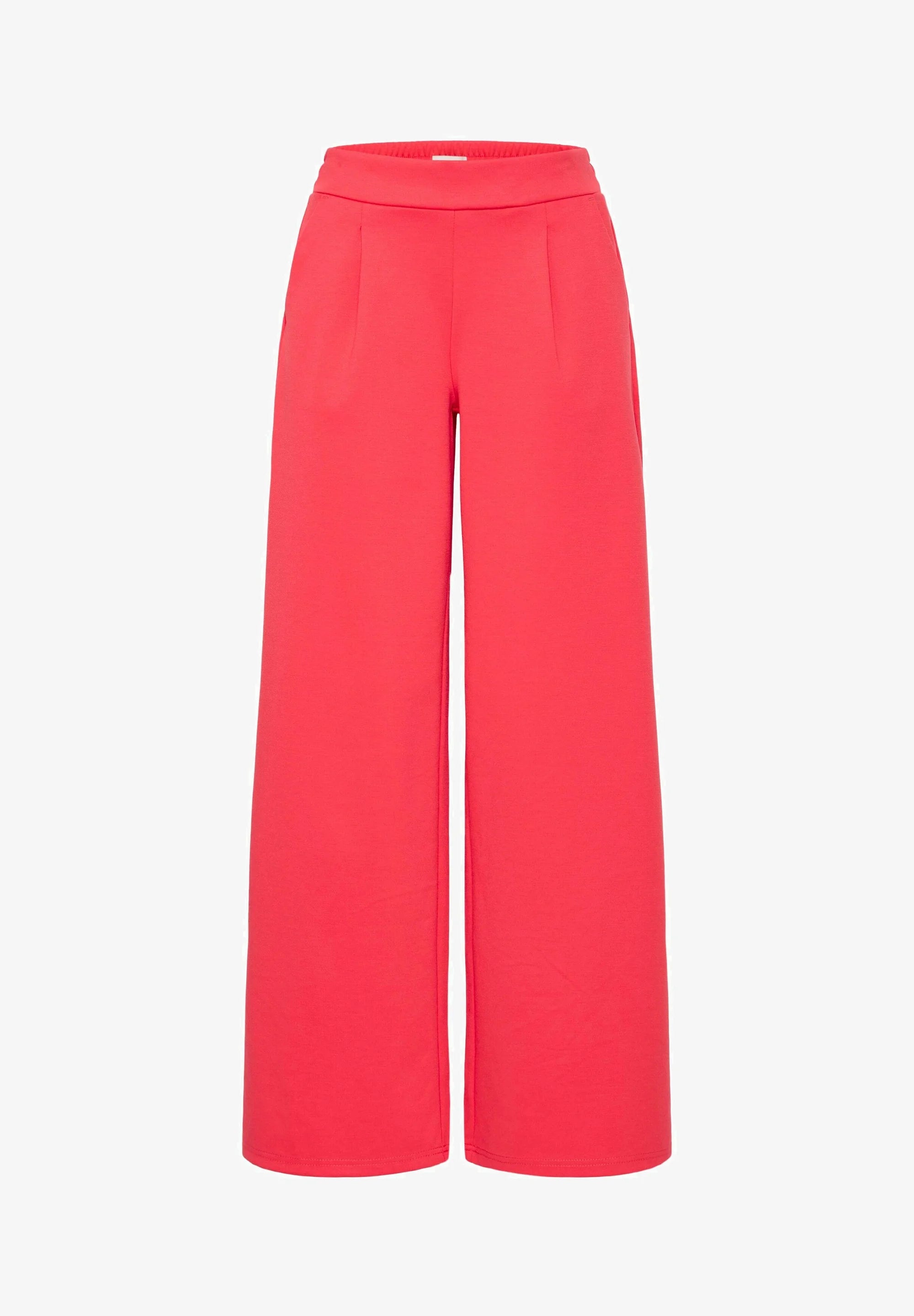 Kate Cropped Wide Leg Pants in Geranium - Women's High Waisted Casual Trousers for Work, Travel & Everyday Wear