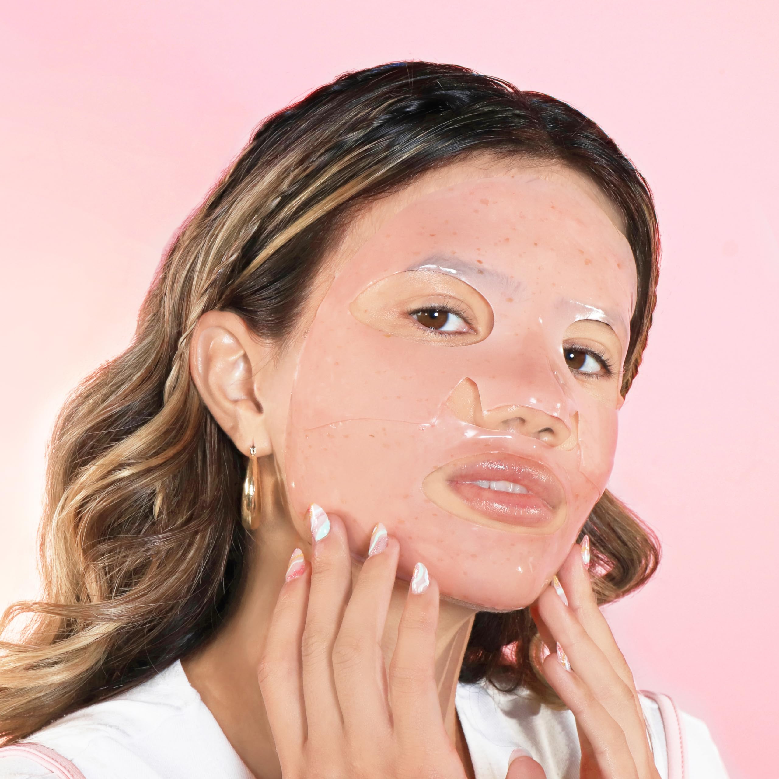 Avatara Rose Boba Hydrogel Mask - Cooling Facial Mask for Glow & Hydration - 2-Piece Set with Niacinamide & Rose Extract (30g) - Perfect for Spa Nights & Self-Care Routine