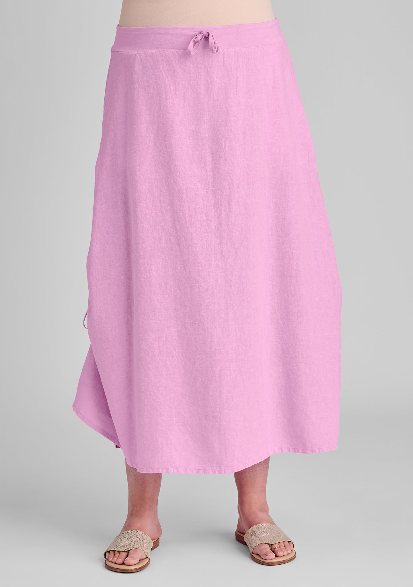 Elegant Cinched Waist Linen Maxi Skirt for Women | Flowy Summer Beach Dress | Perfect for Vacations, Weddings & Boho Outfits