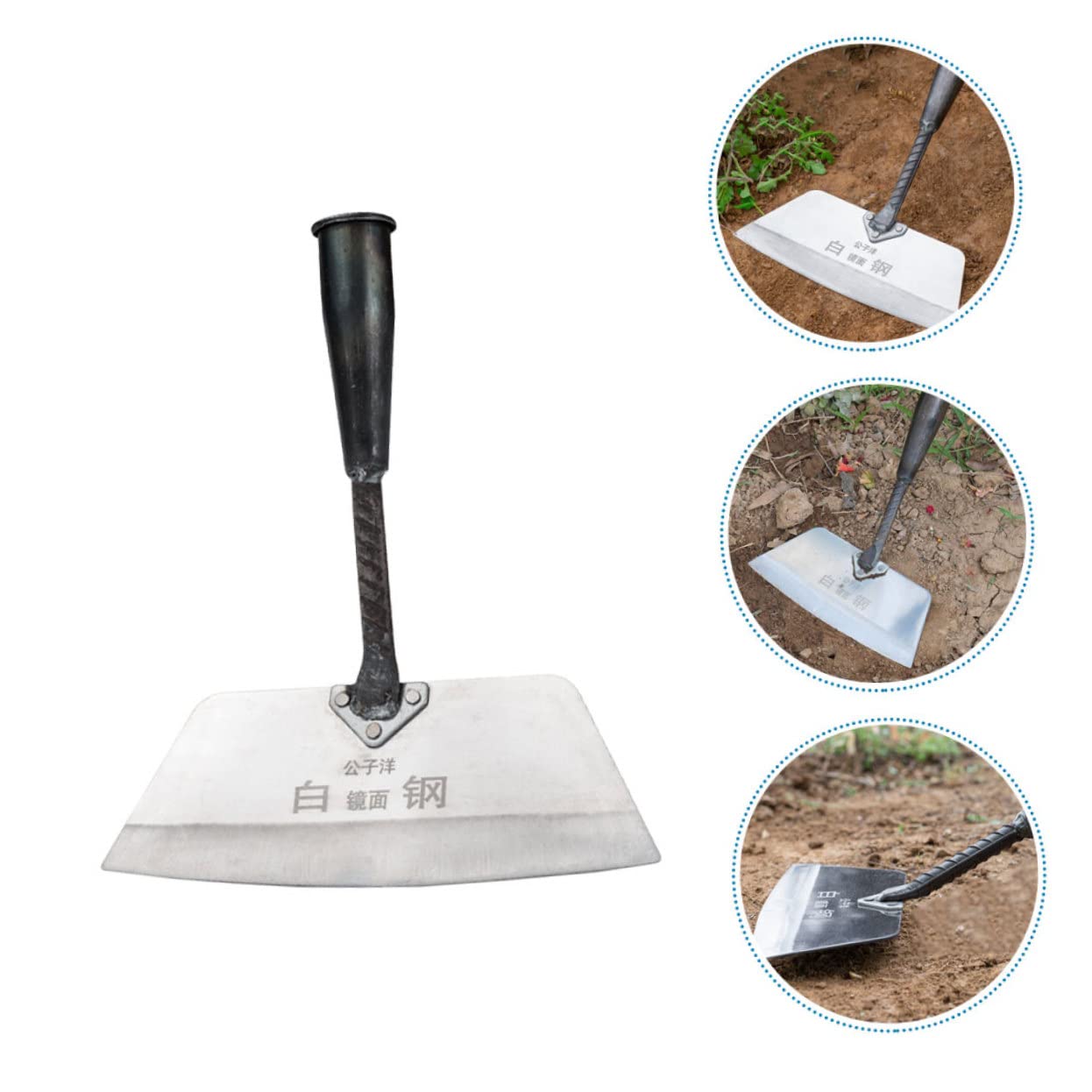 OSALADI Heavy Duty Gardening Tool Set with Shovel, Weeding Tools, Push Hoe & Manual Garden Tools for Outdoor Landscaping & Yard Work