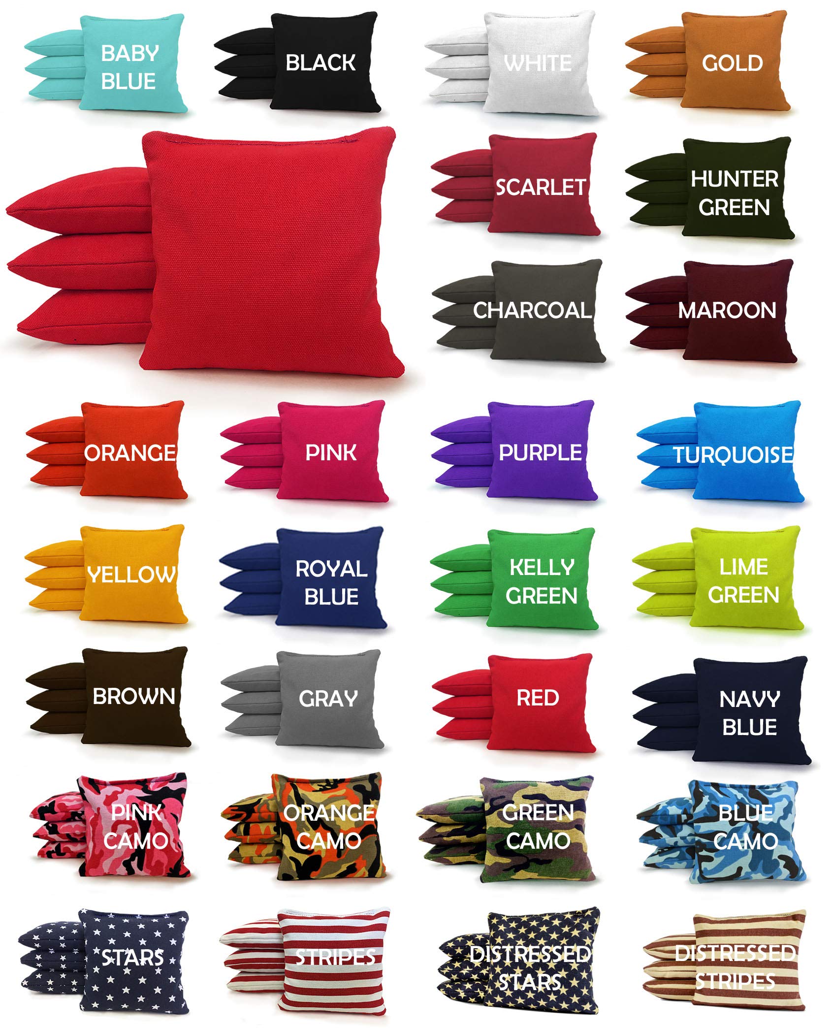 Premium Regulation Cornhole Bags Set of 8 - Competition Approved Duck Cloth Bean Bags with Corn Fill - Perfect for Backyard Games, Tailgating & Outdoor Parties