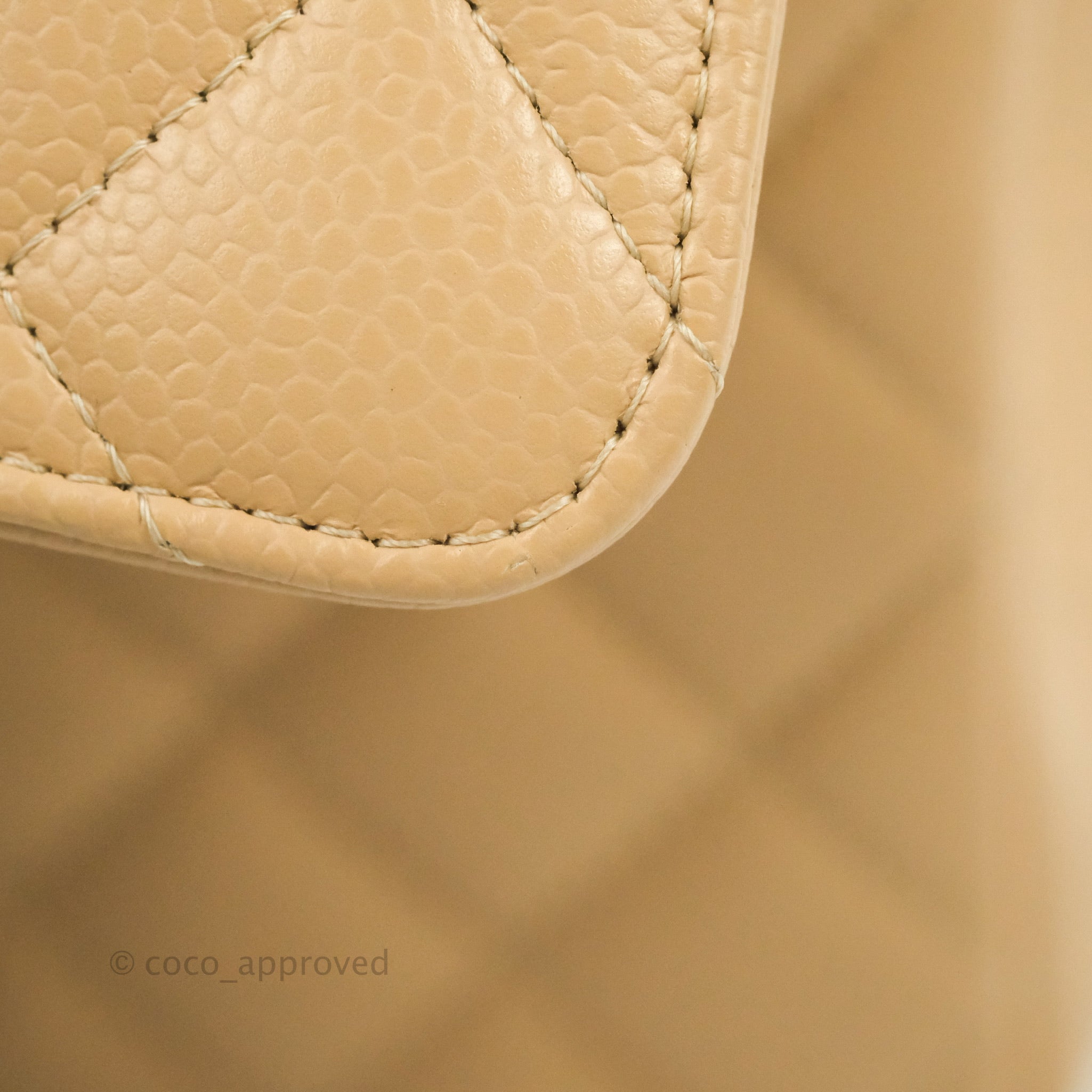 Chanel Classic Medium Flap Bag Quilted Beige Caviar Leather with Gold Hardware - Luxury Crossbody Purse for Women, Perfect for Work, Date Night & Special Occasions