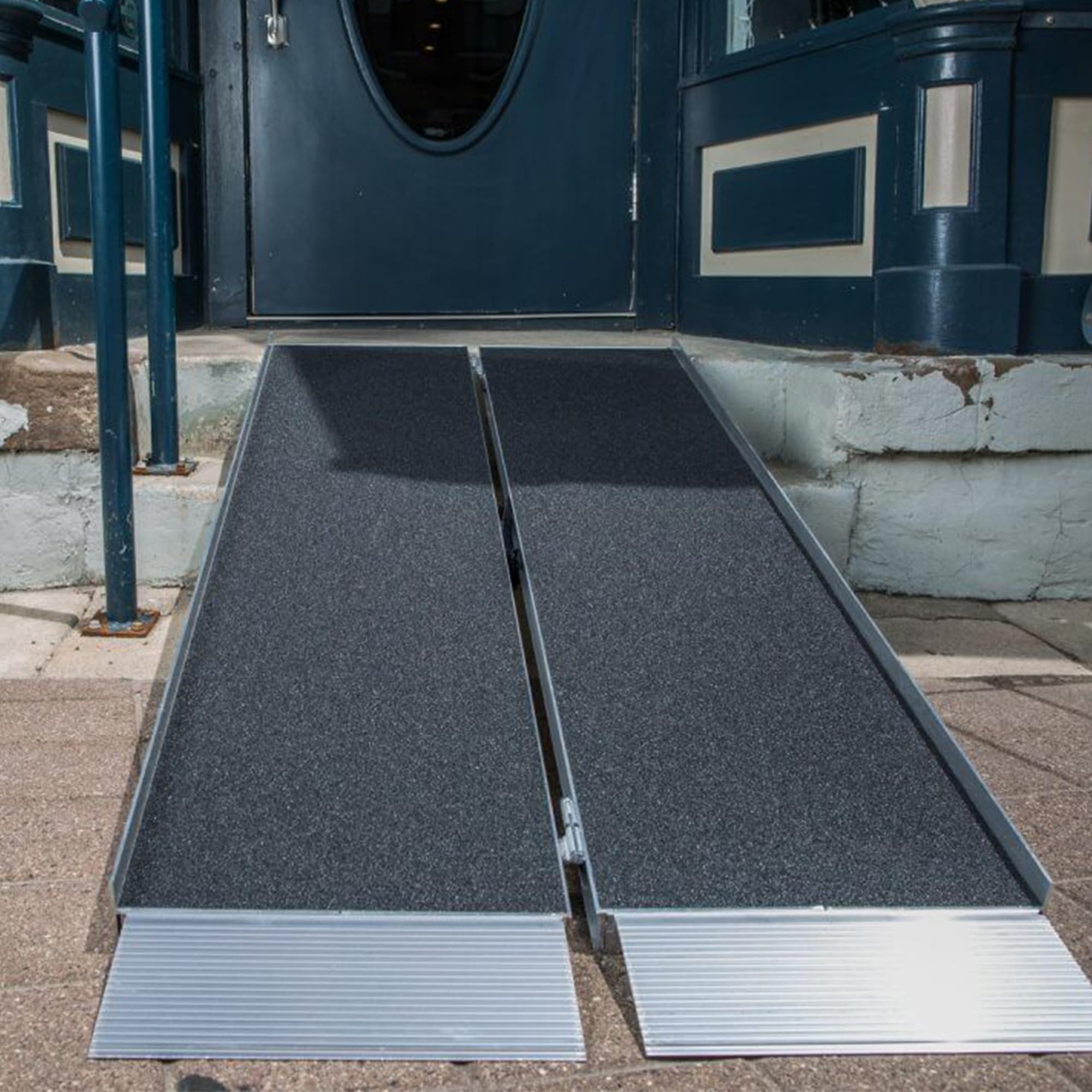 EZ-ACCESS 5 Ft Folding Wheelchair Ramp with Non-Slip Surface & Self-Adjusting Transition Plates - Portable Suitcase Ramp for Home, Vehicles & Mobility Access