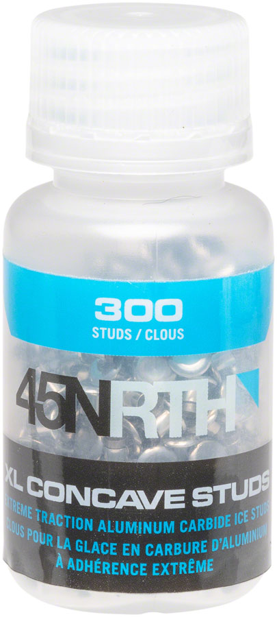 45NRTH XL Concave Carbide Aluminum Tire Studs - Pack of 300 for Winter Biking & Snow Traction - Ideal for Mountain Bikes, Fat Bikes & Cyclocross in Icy Conditions