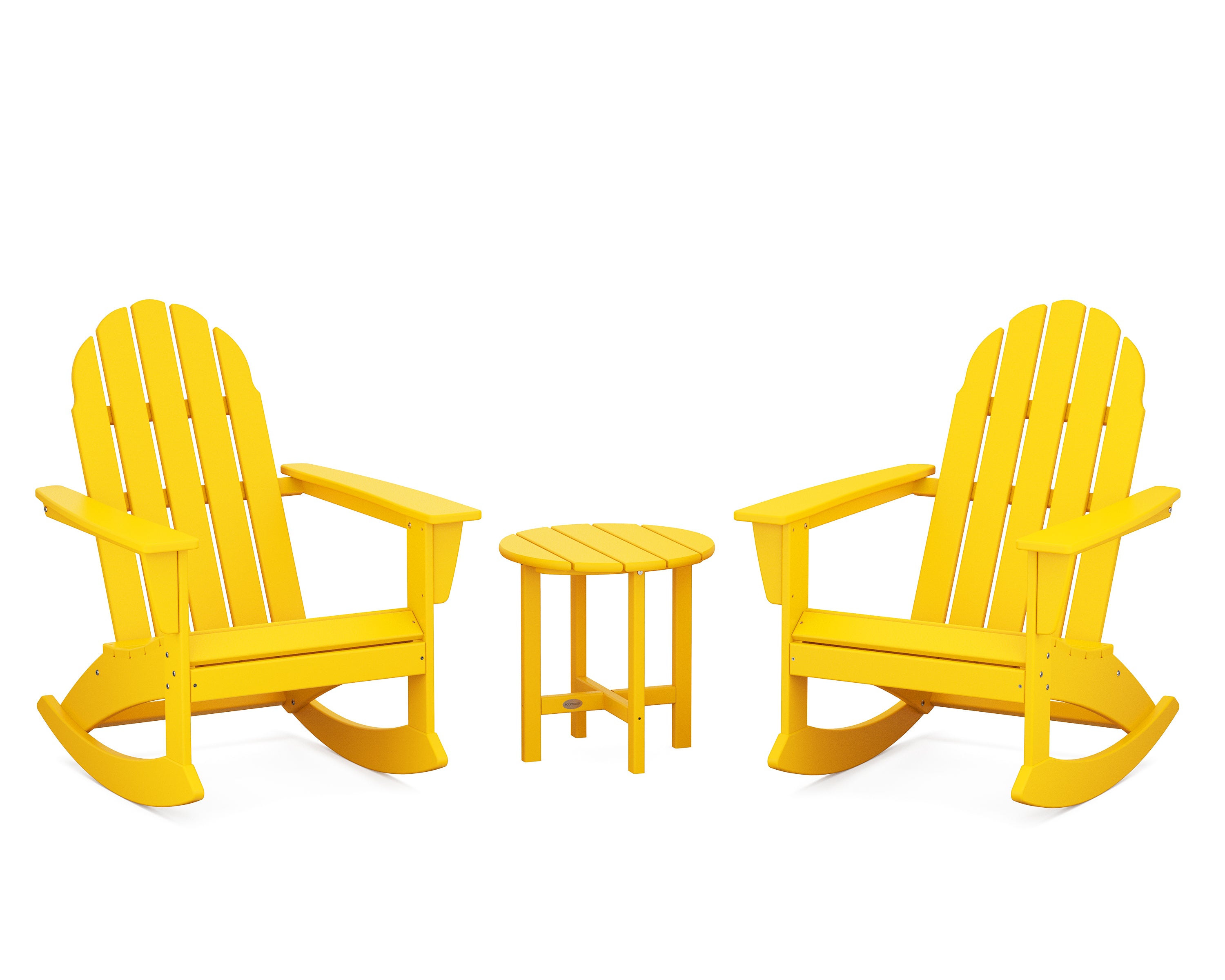 POLYWOOD Vineyard 3-Piece Adirondack Rocking Chair Set - Durable Outdoor Furniture for Patio, Garden & Backyard Relaxation