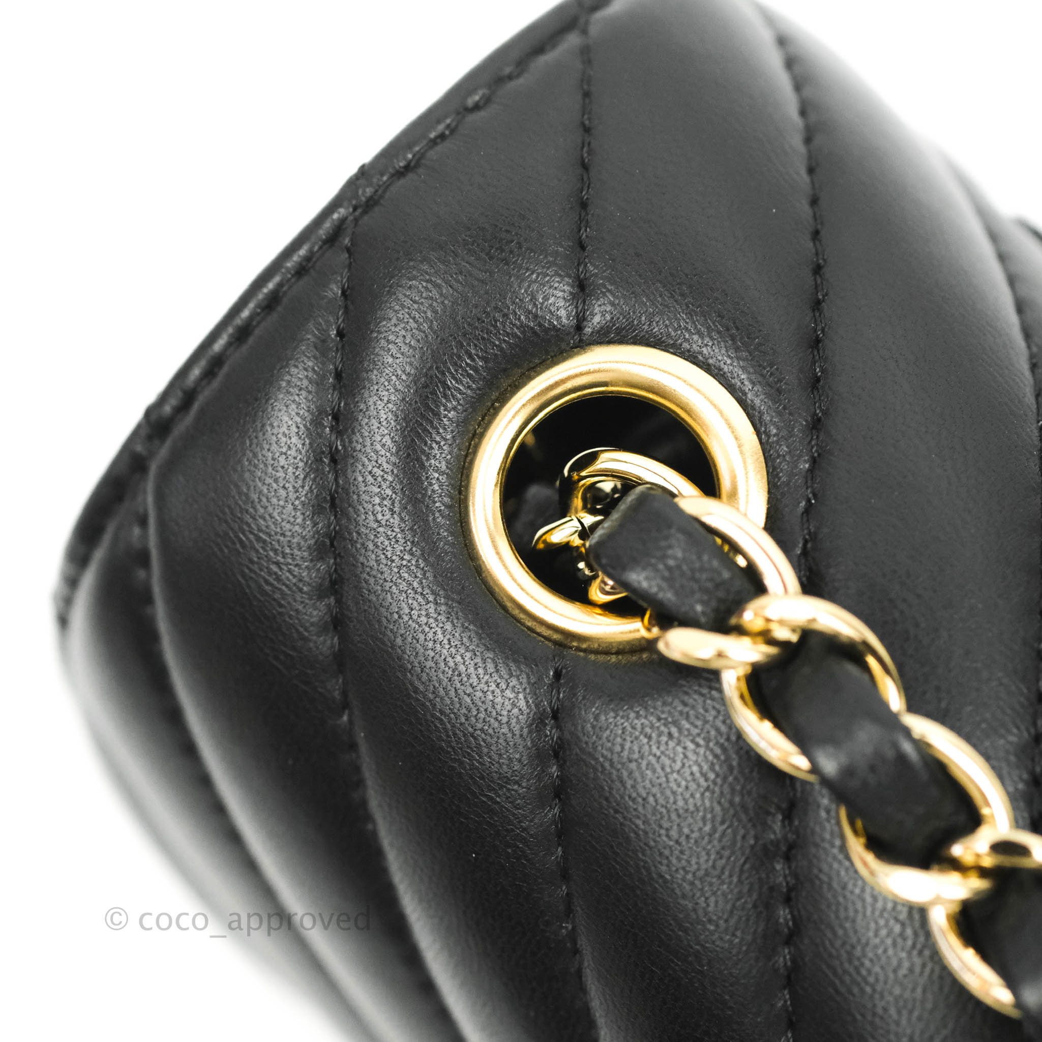 Chanel Chevron Mini Rectangular Flap Bag in Black Lambskin with Gold Hardware - Luxury Crossbody Purse for Women, Perfect for Evening Events & Date Nights