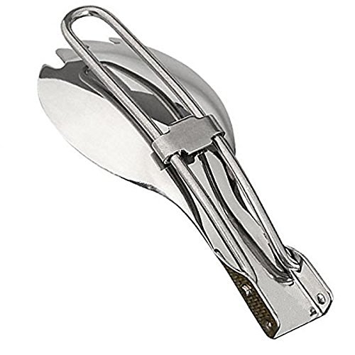 Vivona Foldable Stainless Steel Spork - 3-in-1 Spoon Fork Knife Combo for Camping, Hiking, Picnics & Travel | Portable Outdoor Dinnerware Set | Durable & Lightweight