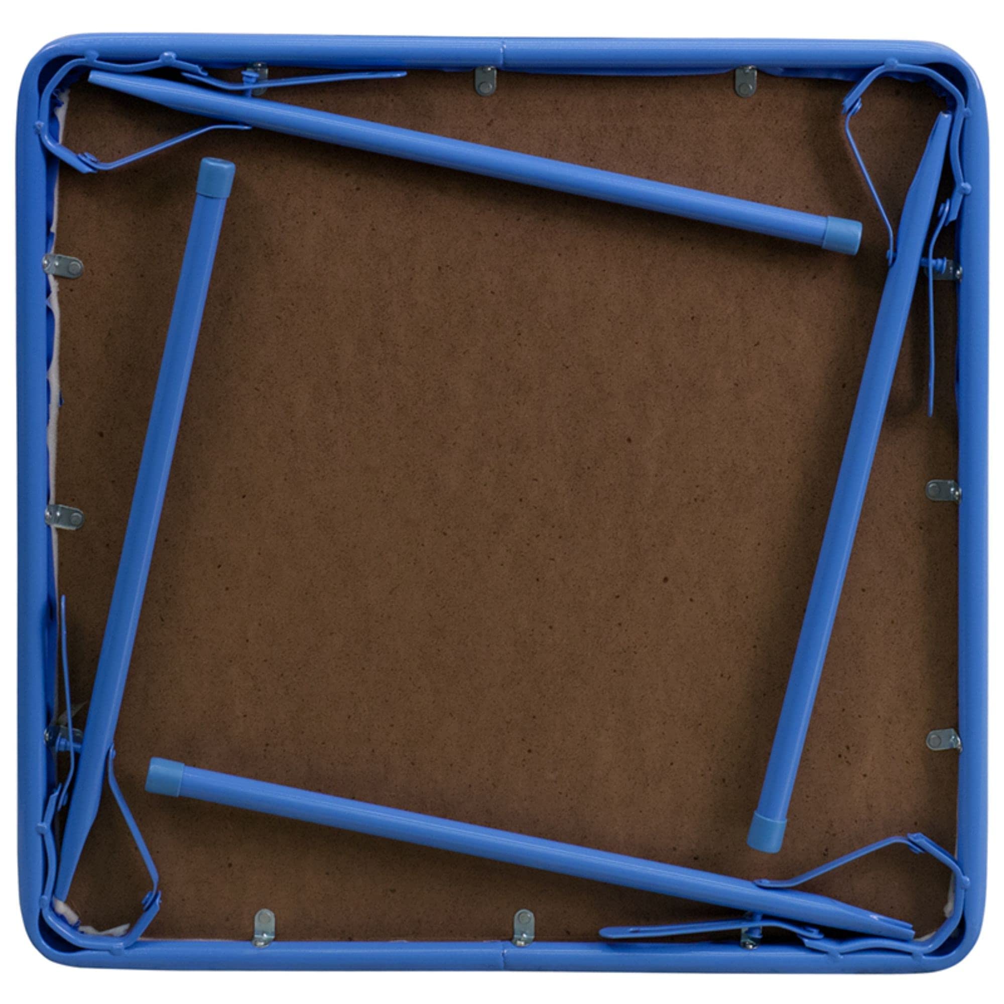 Flash Furniture Mindy Kids Colorful 3-Piece Folding Table and Chair Set - Blue Foldable Kids Furniture for Playroom, Classroom & Home Learning Activities