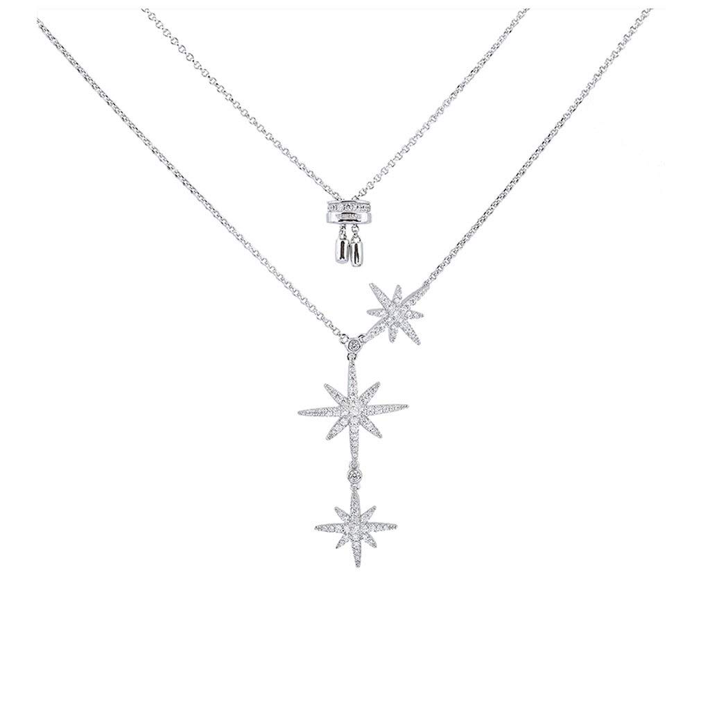 Zenglingliang Adjustable Meteor Pendant Necklace for Women - Elegant Silver Clavicle Chain Jewelry Gift for Girlfriend, Wife, Daughter | Perfect for Valentine's Day, Anniversary, Birthday & Everyday Wear