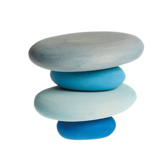 Grimm's Wooden River Pebbles - 4 Piece Set for Kids, Natural Wooden Toys for Sensory Play, Montessori Learning, and Home Decor | Perfect for Playrooms, Classrooms, and Nursery Decor
