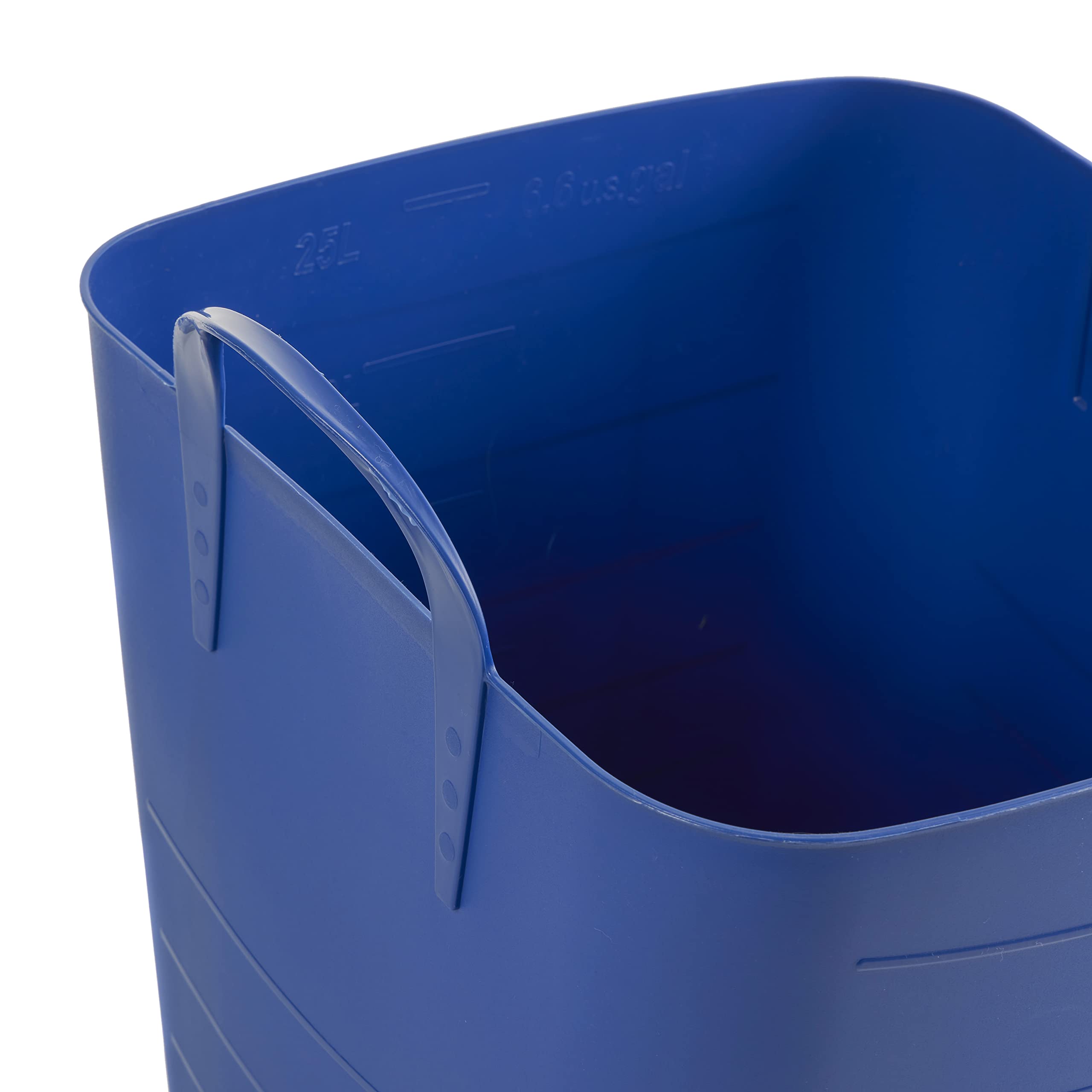 25 Liter (6.6 Gallon) Heavy-Duty Plastic Storage Bins - Set of 18 Blue Totes for Home Organization, Garage Storage & Moving Supplies | Stackable & Durable Containers