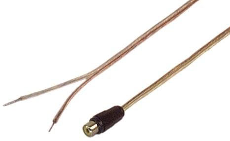 18 AWG Speaker Wire with RCA Female Connector - 1 Foot Black Audio Cable for Home Theater, Car Stereo, and Speaker Systems