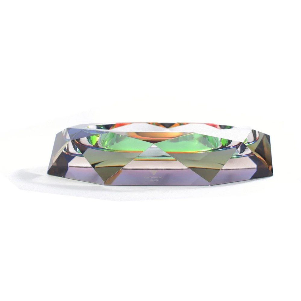 Premium FUNDAMENTAL BERLIN Rainbow Crystal Bowl - Large Handmade Glass Bowl for Home Decor, Gift, Meditation & Yoga Accessories