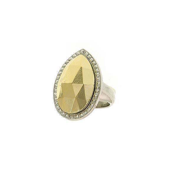 1928 Jewelry Fusion Lux Teardrop Ring - Size 8 - Elegant Vintage Style Jewelry for Women - Perfect for Weddings, Parties & Special Occasions