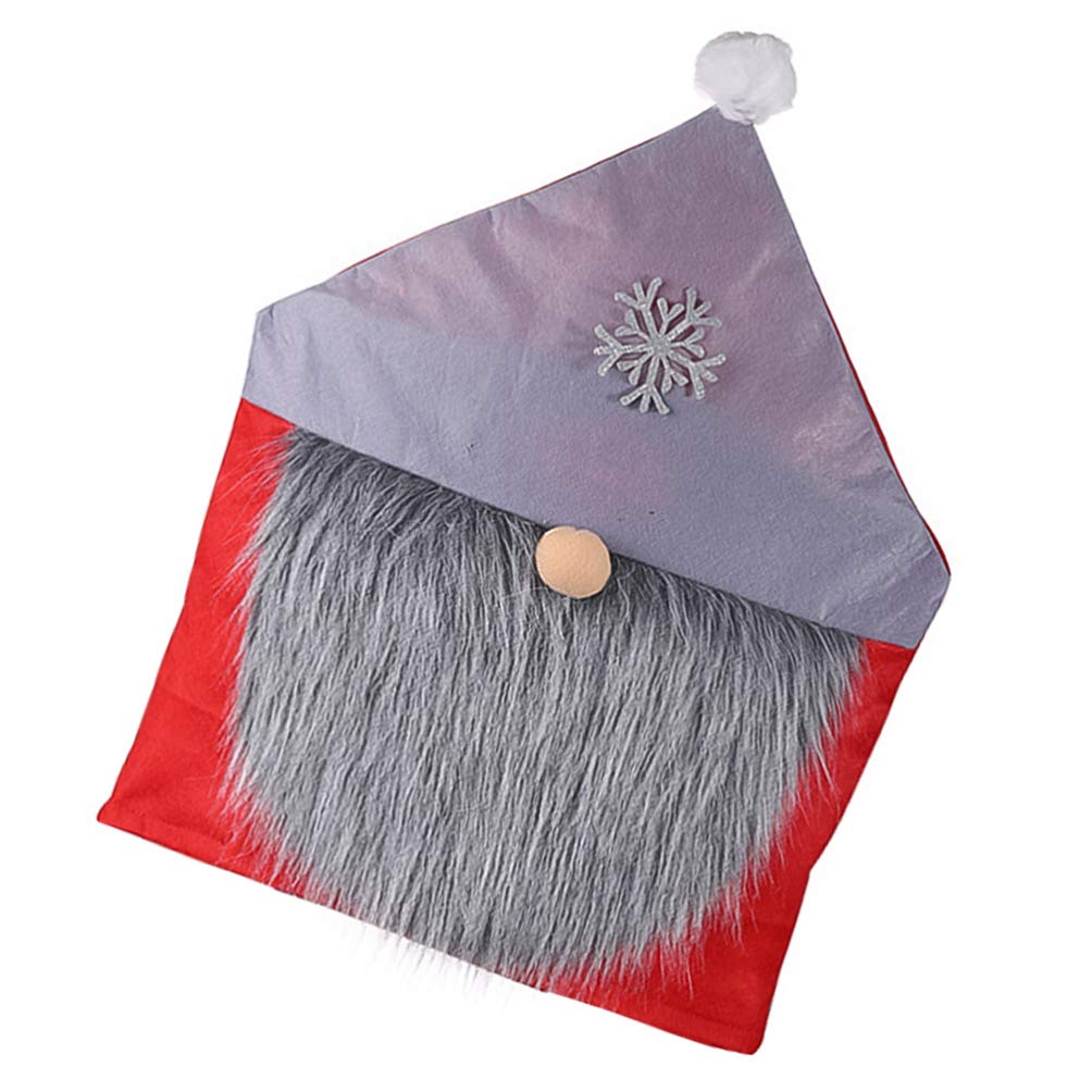 Bestoyard Christmas Chair Covers - Holiday Kitchen Chair Back Covers for Christmas Decorations (Grey) - Perfect for Dining Room, Party & Festive Home Decor
