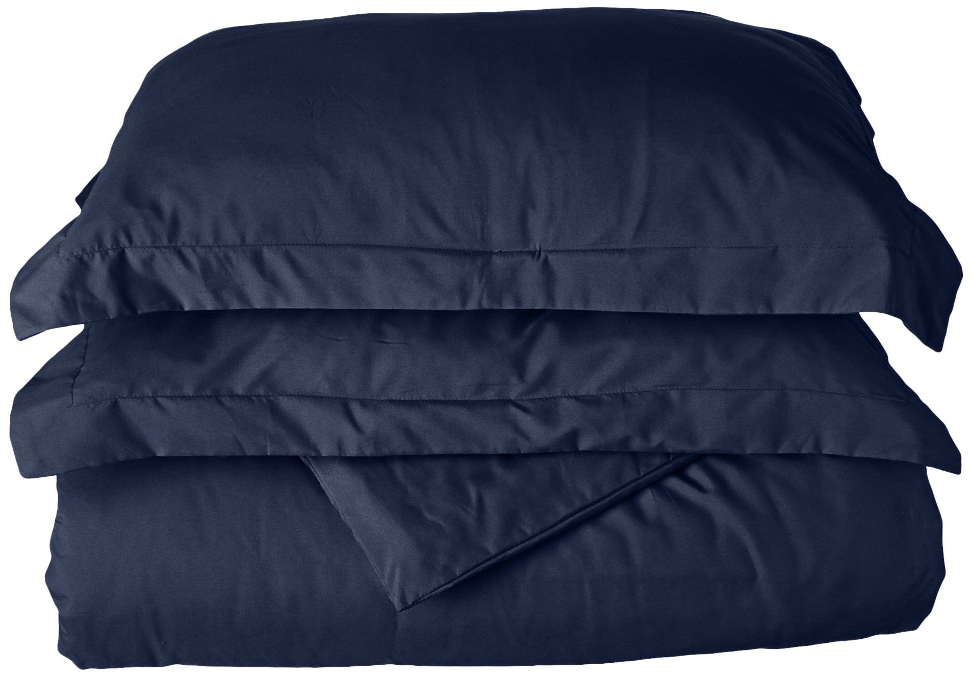 Elegant Comfort ® 1500 Thread Count Egyptian Cotton Duvet Cover Set - Wrinkle Resistant, 3 Piece King/Cal King Size, Navy Blue Solid Color - Luxury Bedding for Master Bedroom & Guest Room