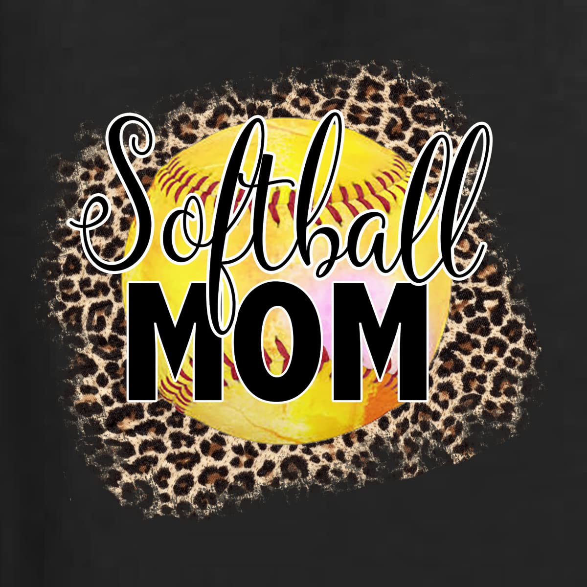 Wild Bobby Softball Mom Animal Print Long Sleeve Shirt for Women & Men - Comfortable Sports Tee for Baseball, Softball Games & Casual Wear