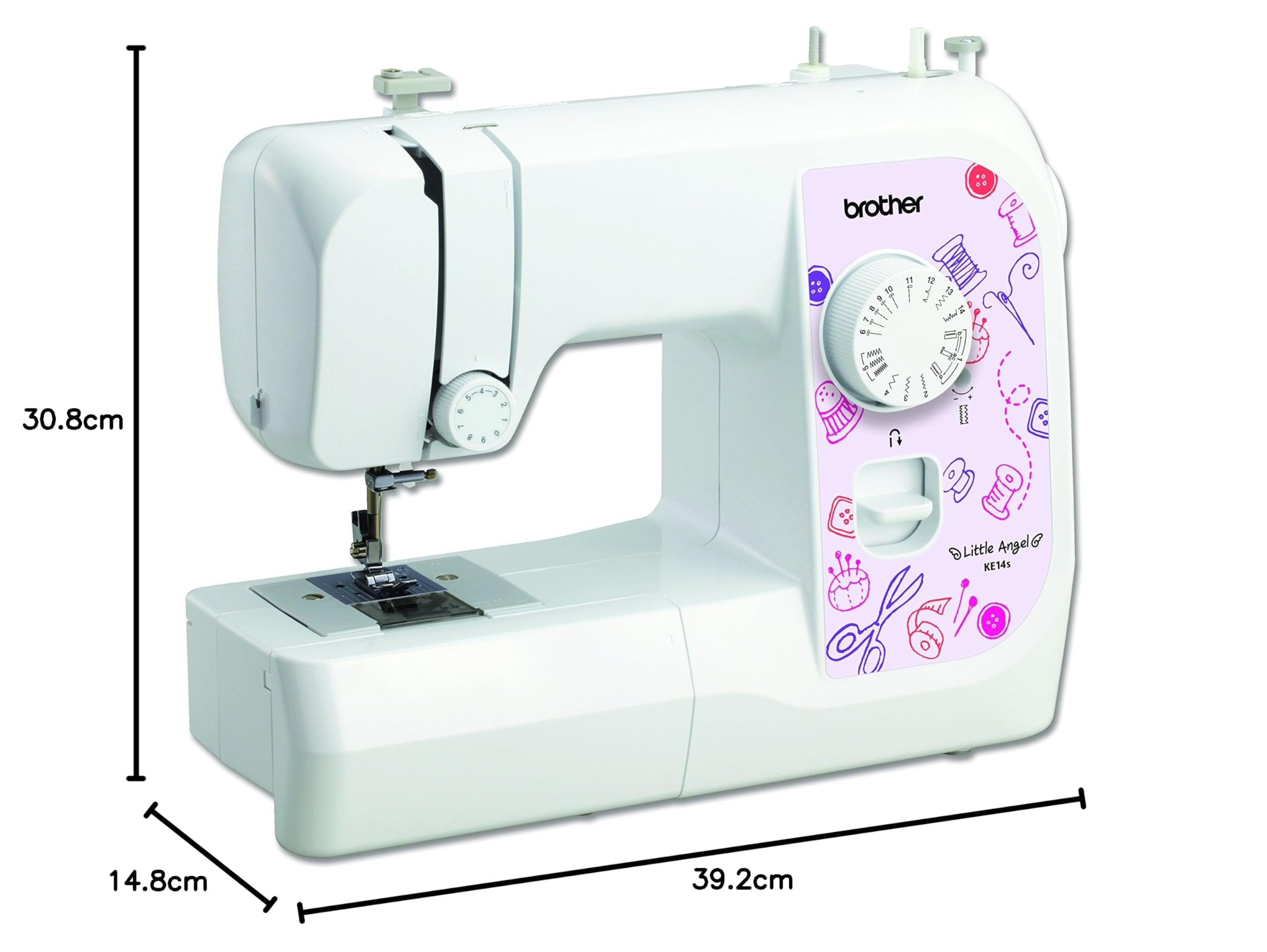 Brother KE14s 14-Stitch Sewing Machine - Compact & Lightweight White Sewing Machine for Beginners | Perfect for Home Use, DIY Projects & Clothing Repairs