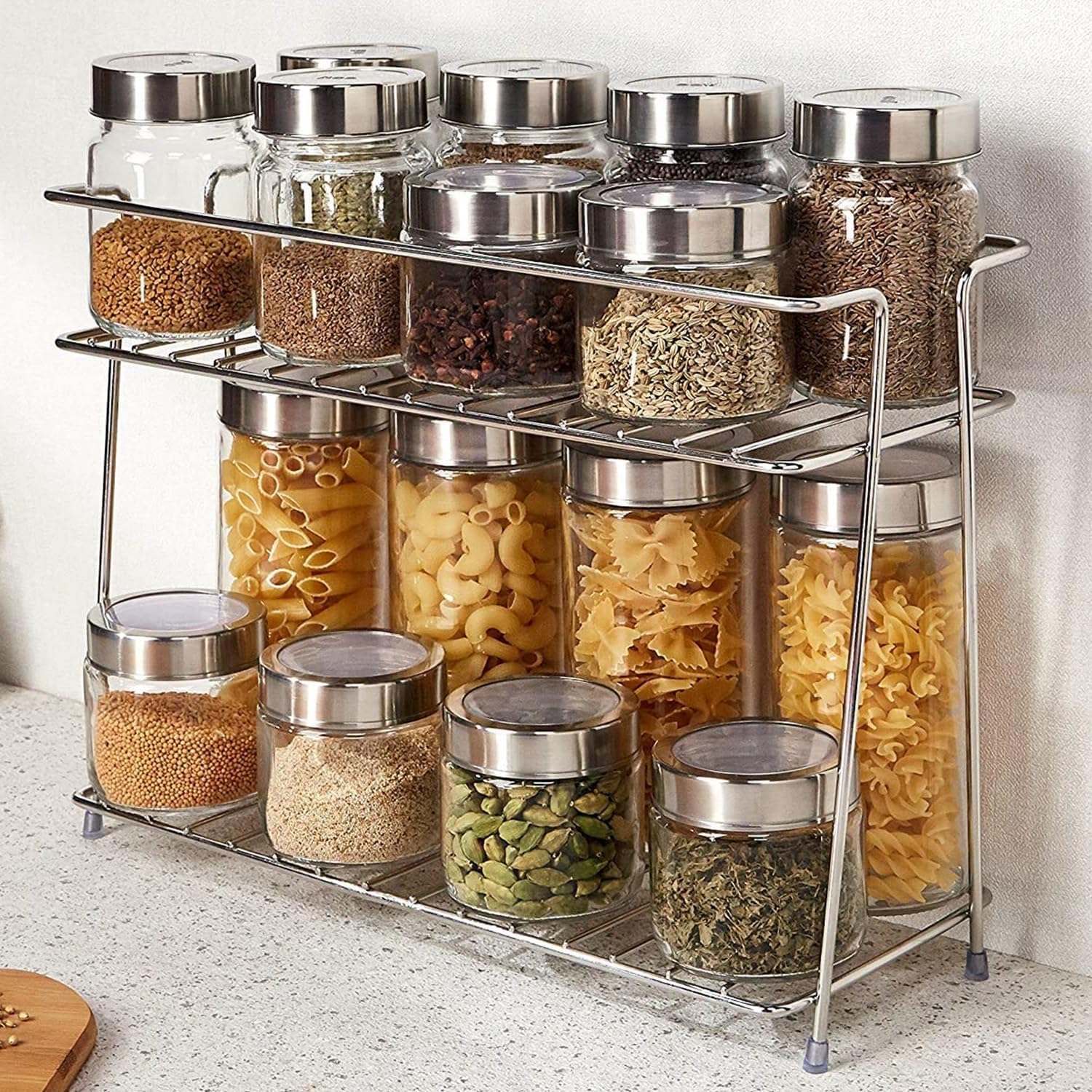 Stainless Steel Kitchen Corner Shelf Organizer - 3-Tier Storage Rack for Plates, Bowls & Utensils | Space-Saving Dish Drying Rack & Spice Holder | Perfect for Small Kitchens & Countertop Organization