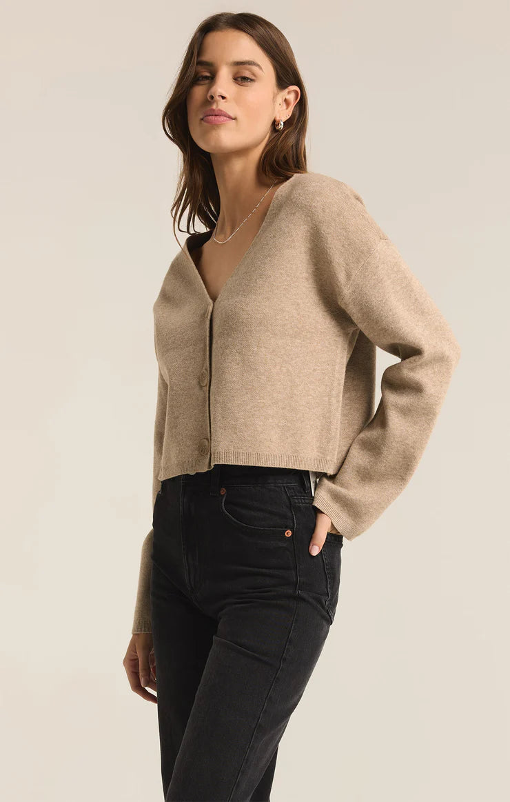 Z Supply Estelle Cardigan in Oatmeal Heather - Soft Knit Open Front Sweater for Women | Perfect for Fall Layering, Office Wear & Casual Outfits
