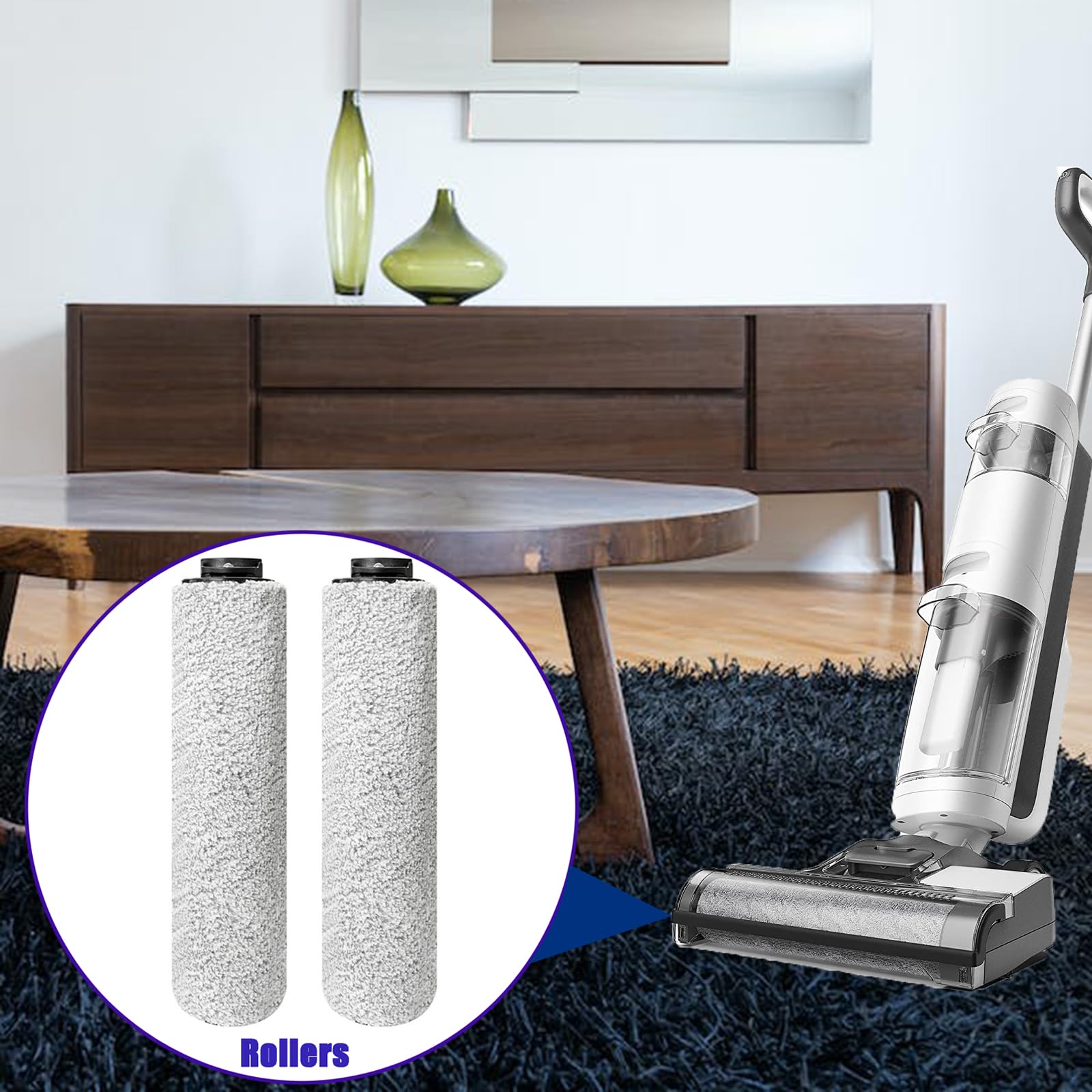 Tineco Floor ONE S3/iFloor 3 Breeze Replacement Brush Rollers - Compatible with Cordless Wet Dry Vacuum Cleaner - Perfect for Hardwood, Tile & Laminate Floors Cleaning