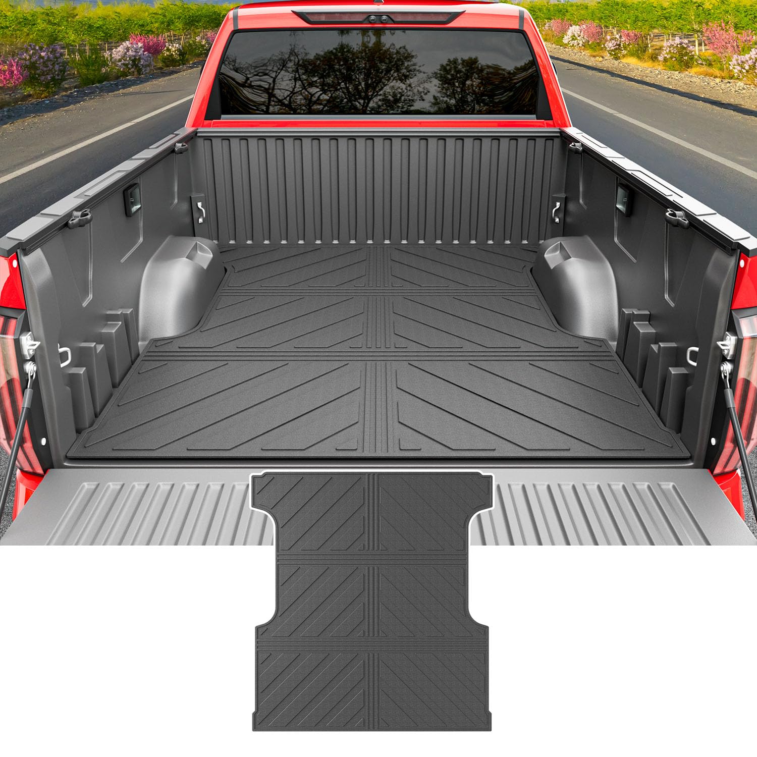 2022-2025 Toyota Tundra 5.5FT Bed Mat - Heavy Duty TPE Truck Bed Liner & Cargo Mat Replacement Accessories | 3-Fold Design for Easy Storage | Perfect for Hauling, Camping & Outdoor Adventures