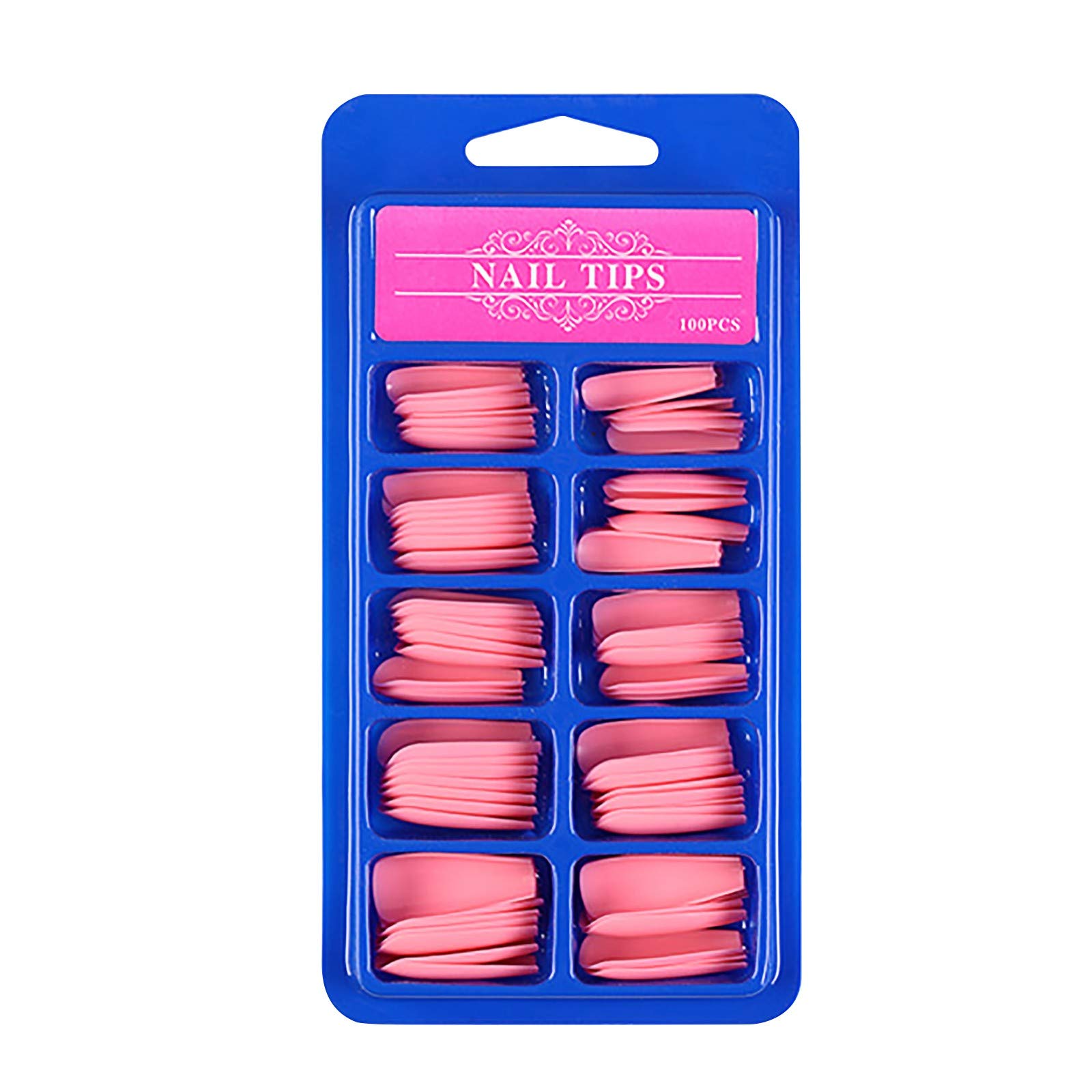 100pcs False Nails for Girls - Ballerina & Coffin Shape Press On Nails with Flower Stickers | Kids Manicure Set for DIY Nail Art & Party Dress Up