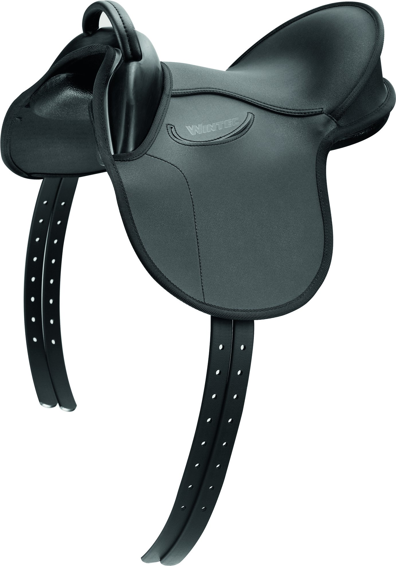 Wintec Kids Black Synthetic Saddle - Lightweight & Durable for Young Riders | Perfect for English Riding Lessons, Pony Club & Trail Riding