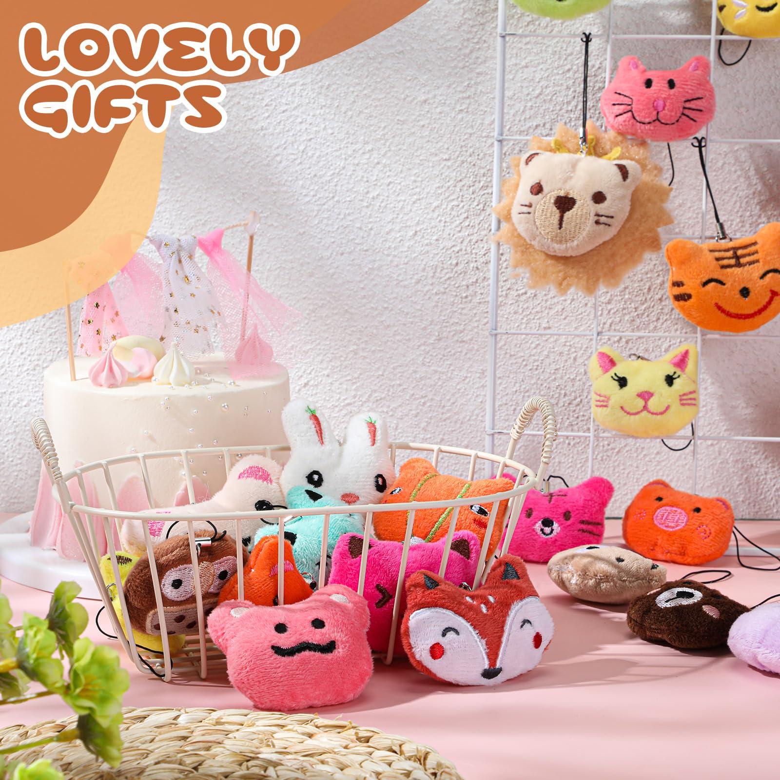 150 Pcs Mini Stuffed Animal Keychains - Cute Sea Creatures & Fruit Plush Toys for Carnival Prizes, Birthday Favors, Classroom Rewards & Bag Decorations | Perfect for Party Giveaways, Backpack Charms & Kids' Collections